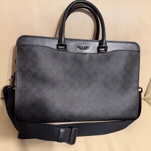 Coach Black Signature Canvas Laptop Briefcase